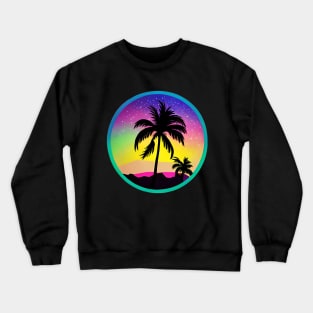 Synthwave retro colorfull  sunset palms sticker Crewneck Sweatshirt